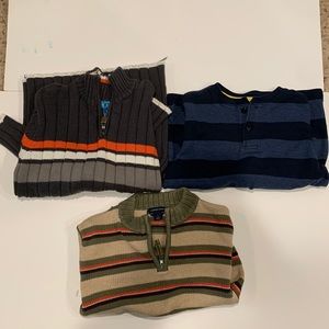 3-item lot of boys size 7 sweaters and shirt.